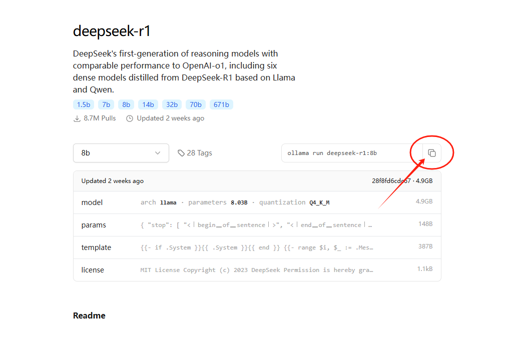 DeepSeek本地化部署教程插图13 复制命令